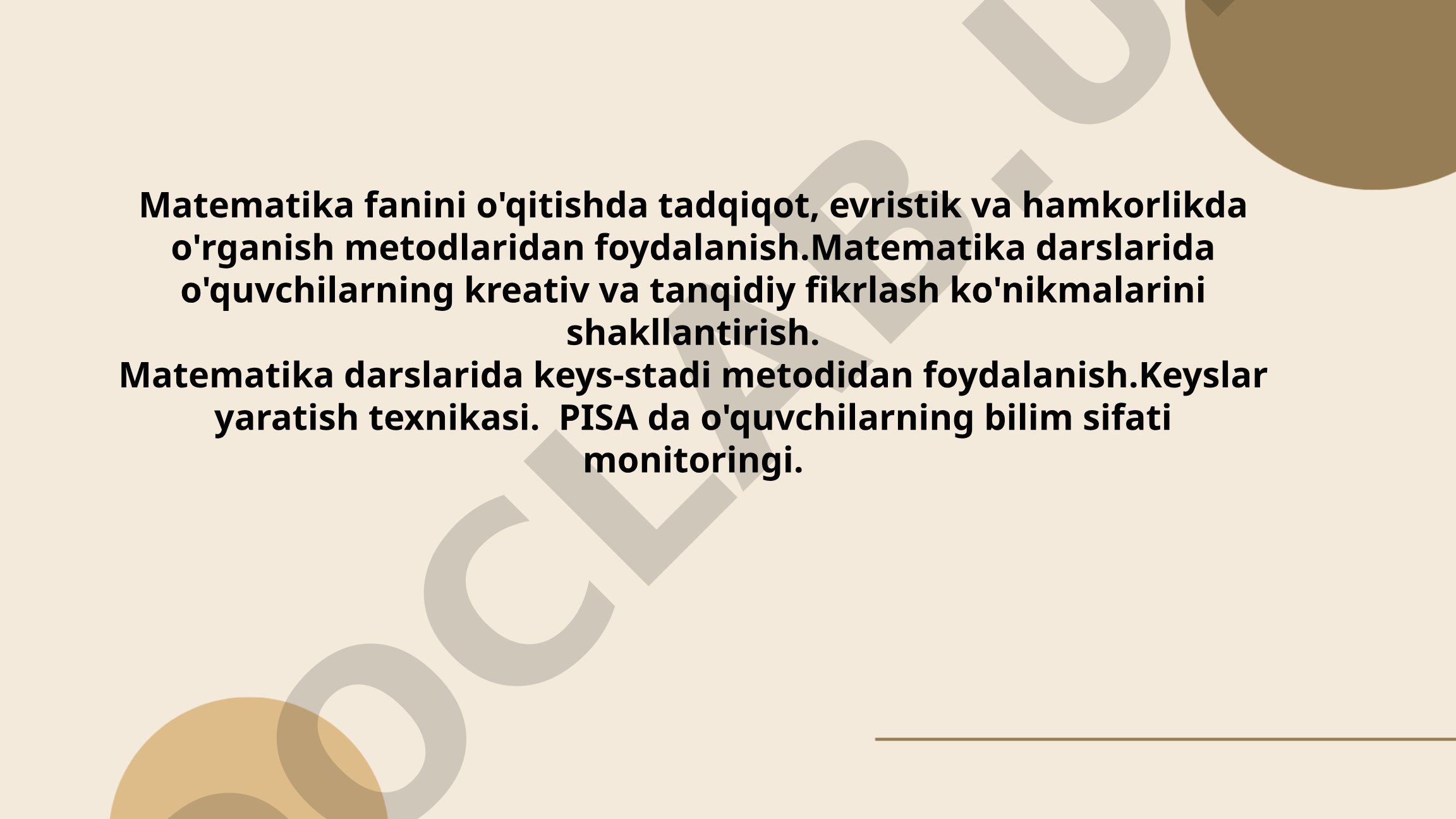 Matematika fanini o'qitishda tadqiqot, evristik va hamkorlikda o'rganish metodlaridan foydalanish