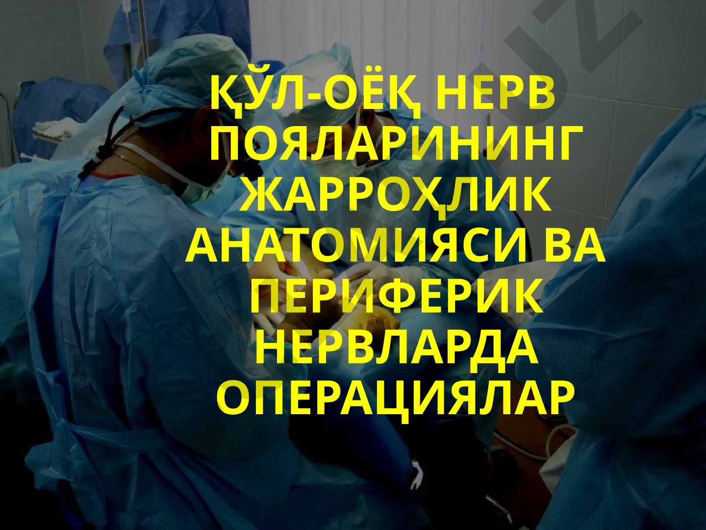 Қўл-оёқ нерв пояларининг жарроҳлик анатомияси ва периферик нервларда операциялар