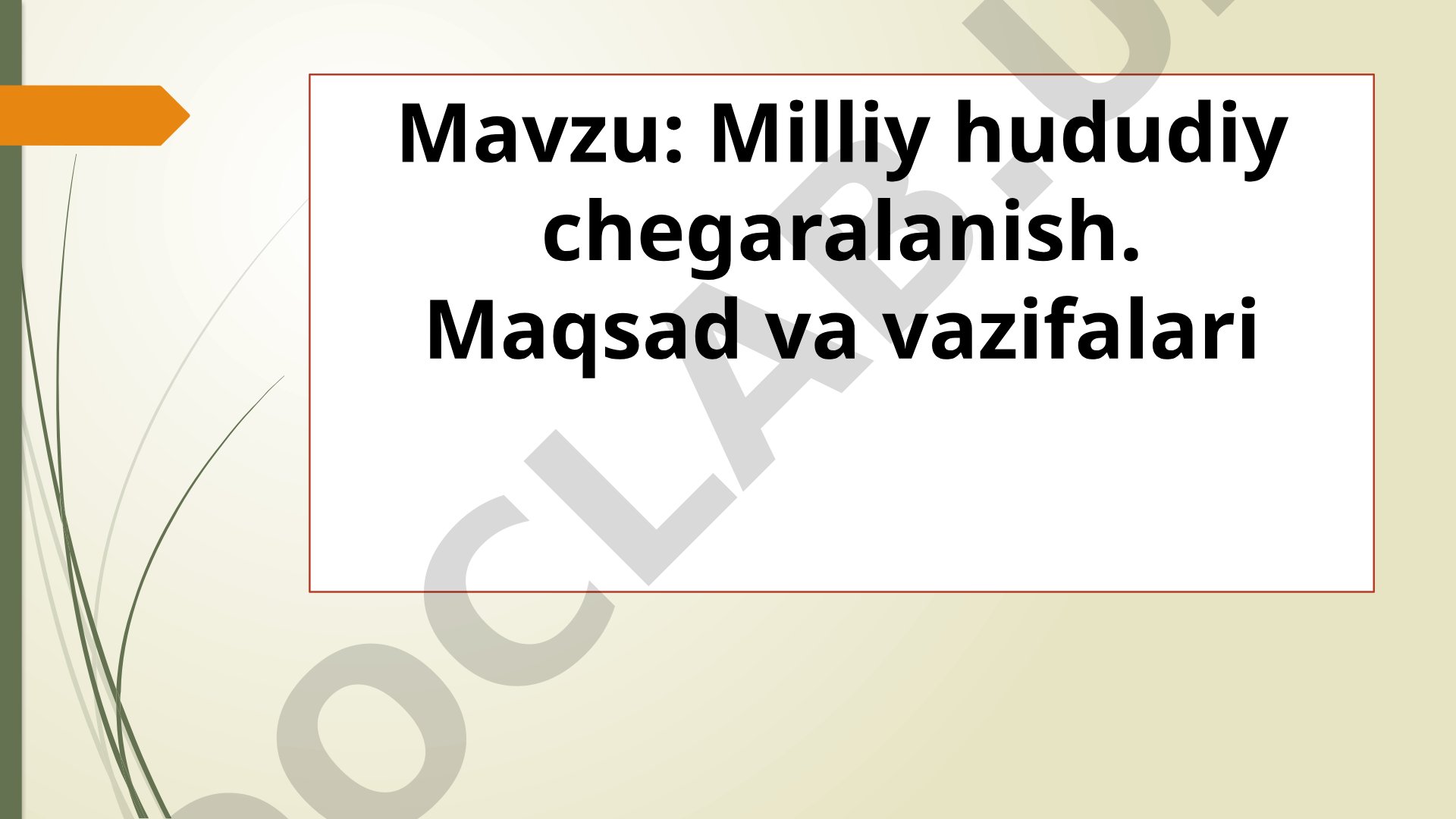 Milliy hududiy chegaralanish