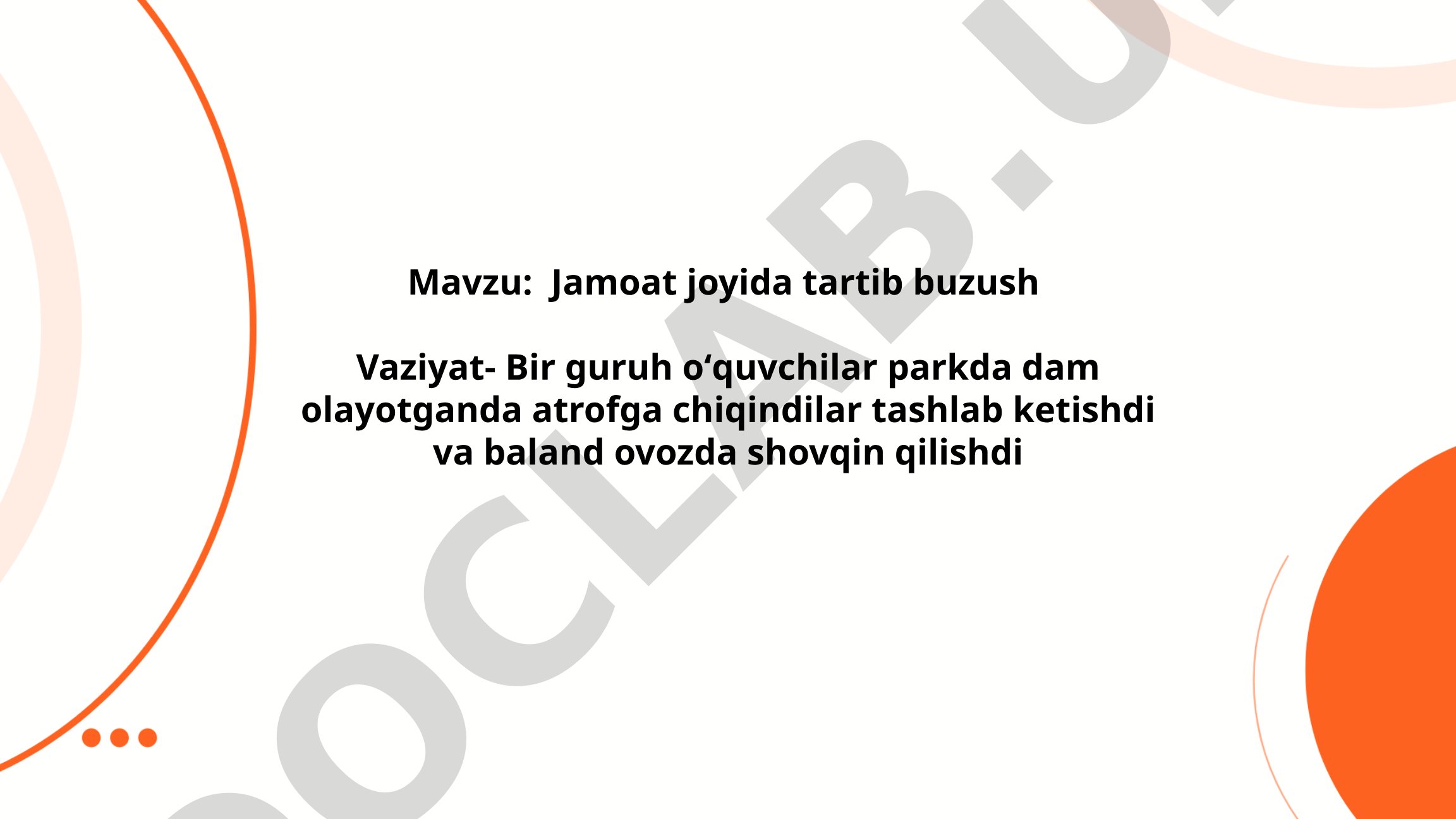 Jamoat joyida tartib buzush
