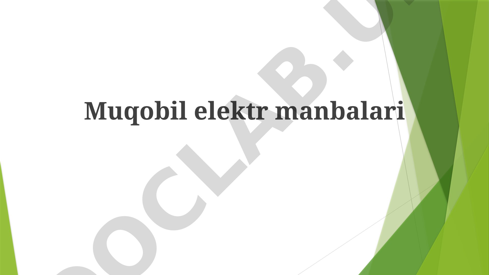 Muqobil elektr manbalari