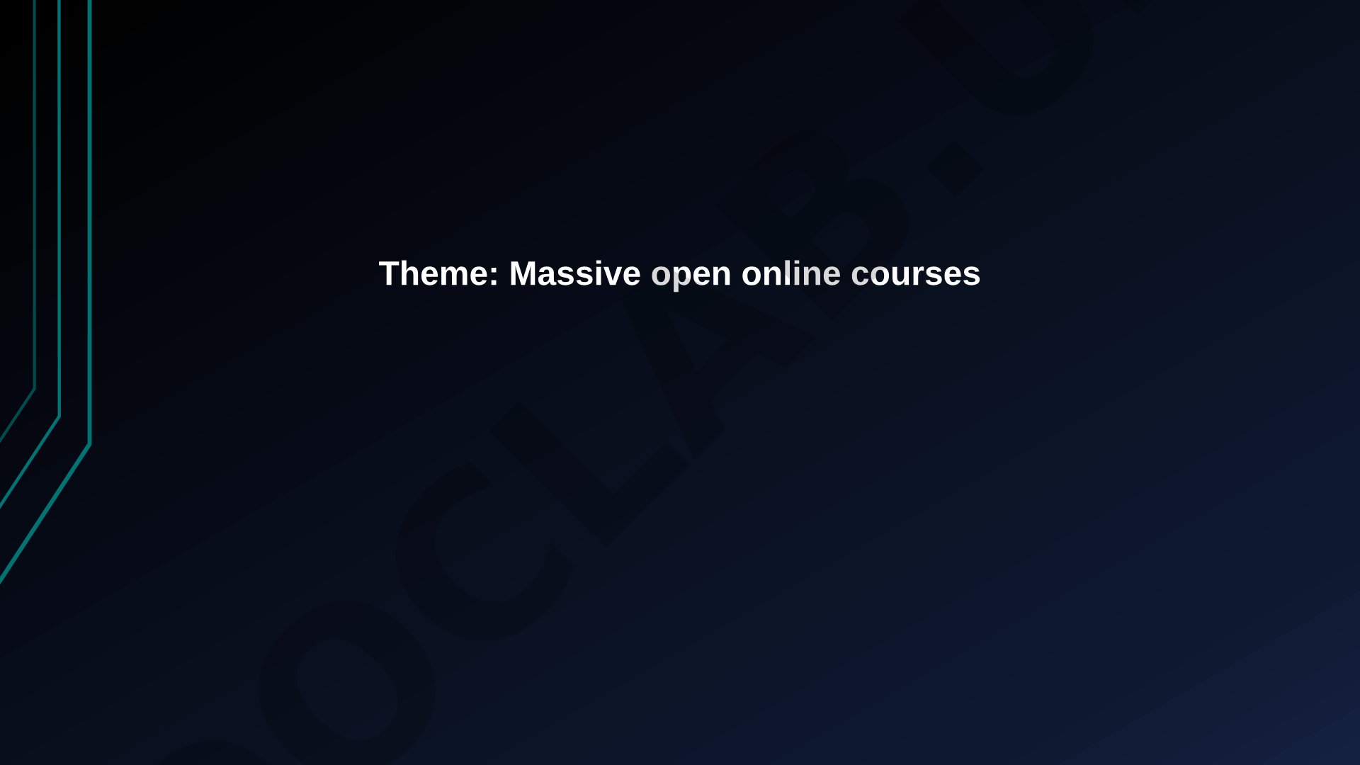 Massive open online courses