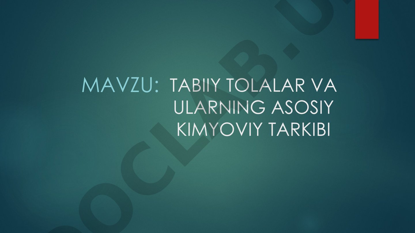 Tabiiy tolalar va ularning asosiy kimyoviy tarkibi