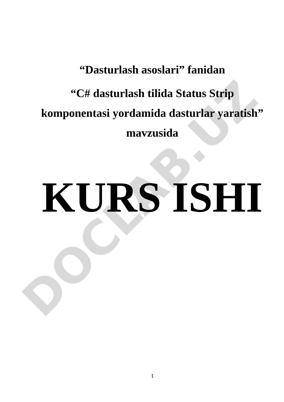C# dasturlash tilida Status Strip komponentasi yordamida dasturlar yaratish
