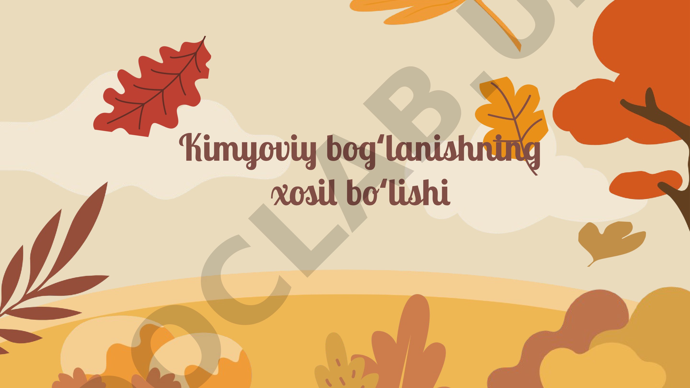 Kimyoviy bogʻlanishning xosil boʻlishi