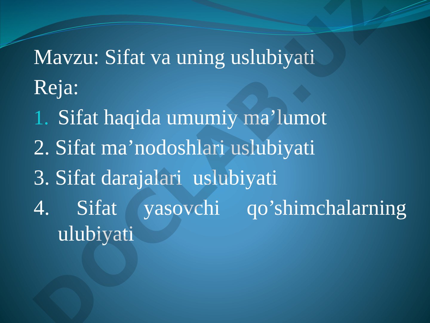 Sifat va uning uslubiyati