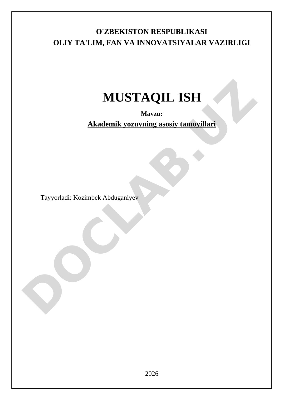 Akademik yozuvning asosiy tamoyillari