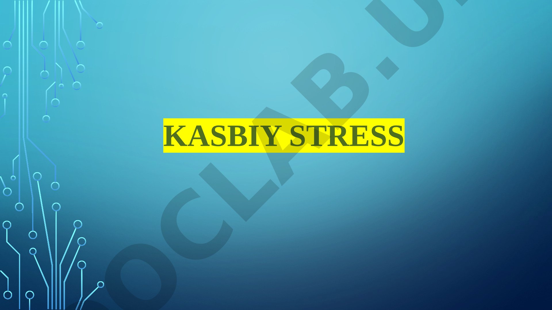Kasbiy stress alomatlari va organizmga ta'siri haqida