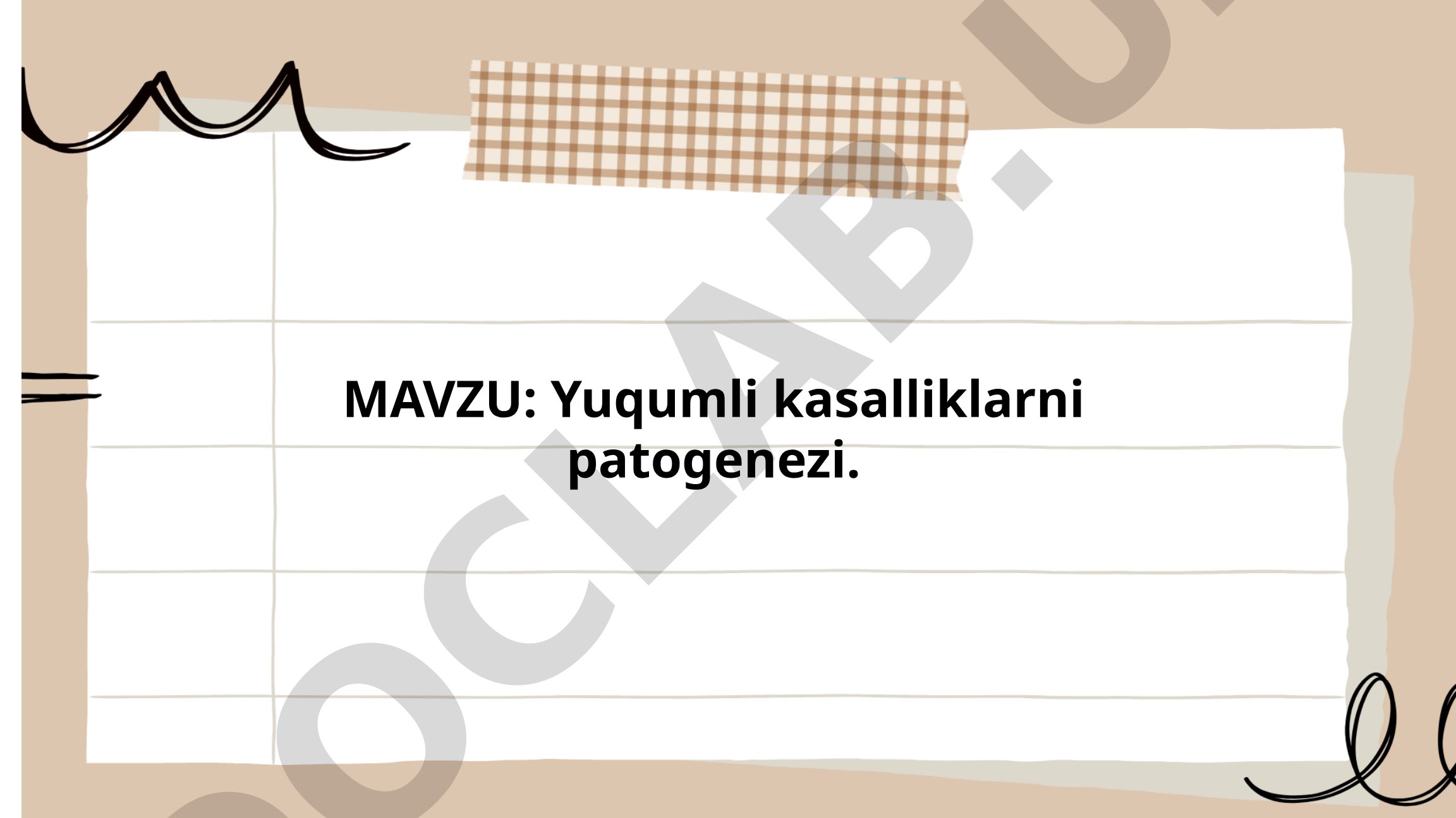 Yuqumli kasalliklarni patogenezi