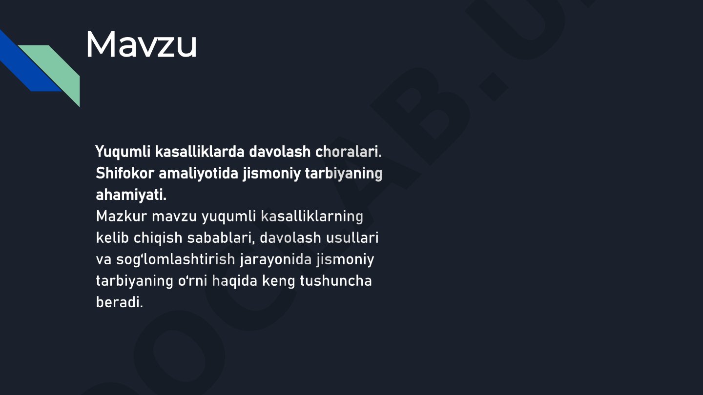 Yuqumli kasalliklarda davolash choralari va jismoniy tarbiyaning ahamiyati