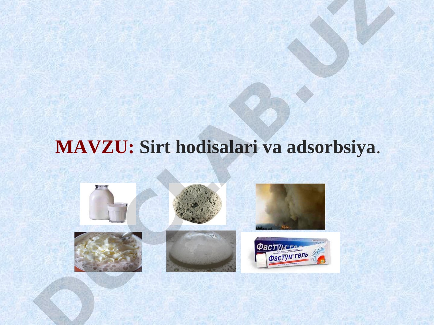 Sirt hodisalari va adsorbsiya