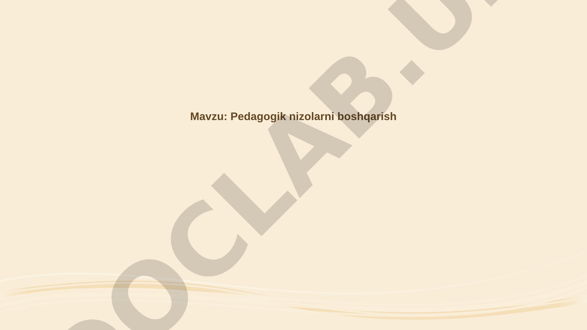 Pedagogik nizolarni boshqarish