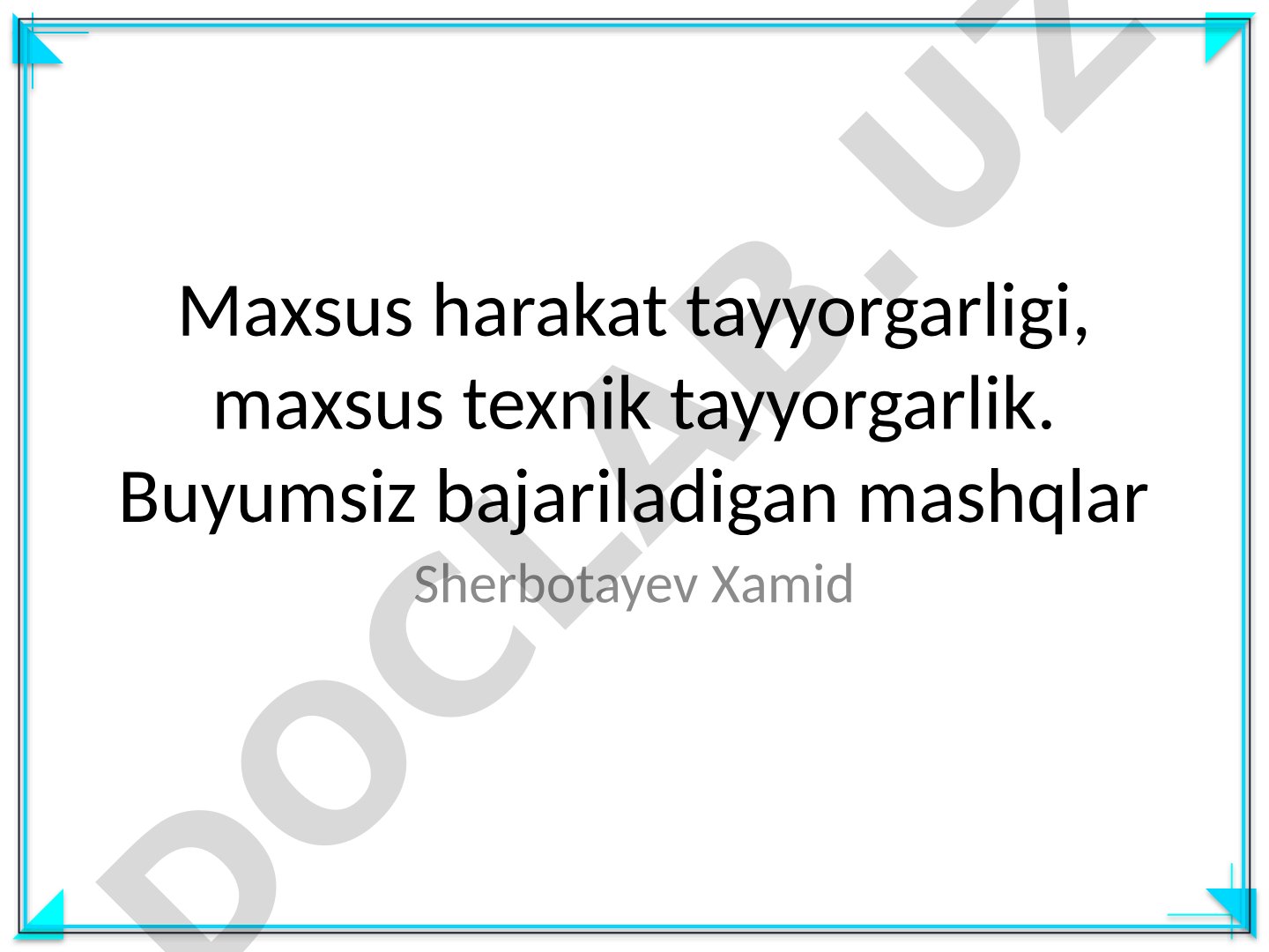 Maxsus harakat tayyorgarligi va maxsus texnik tayyorgarlik