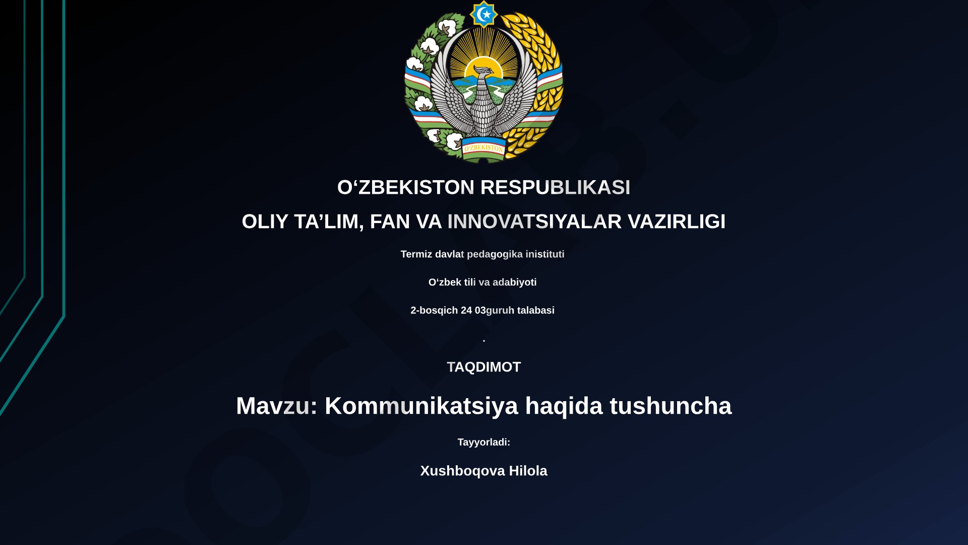 Kommunikatsiya haqida tushuncha