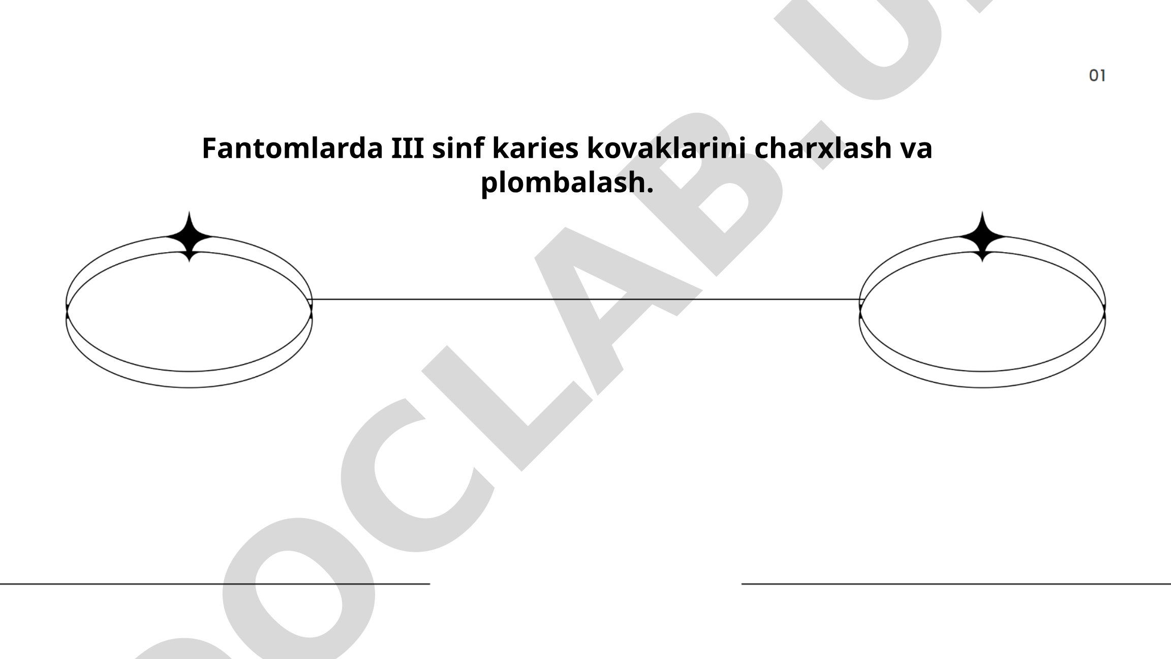 Fantomlarda III sinf karies kovaklarini charxlash va plombalash