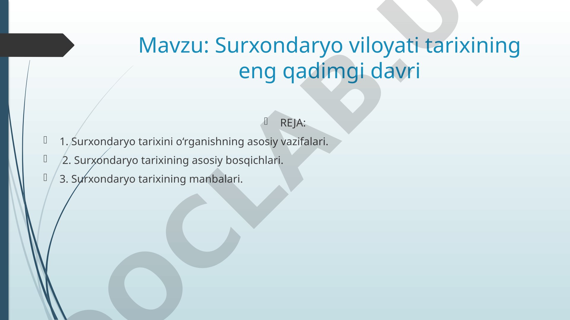 Surxondaryo viloyati tarixining eng qadimgi davri
