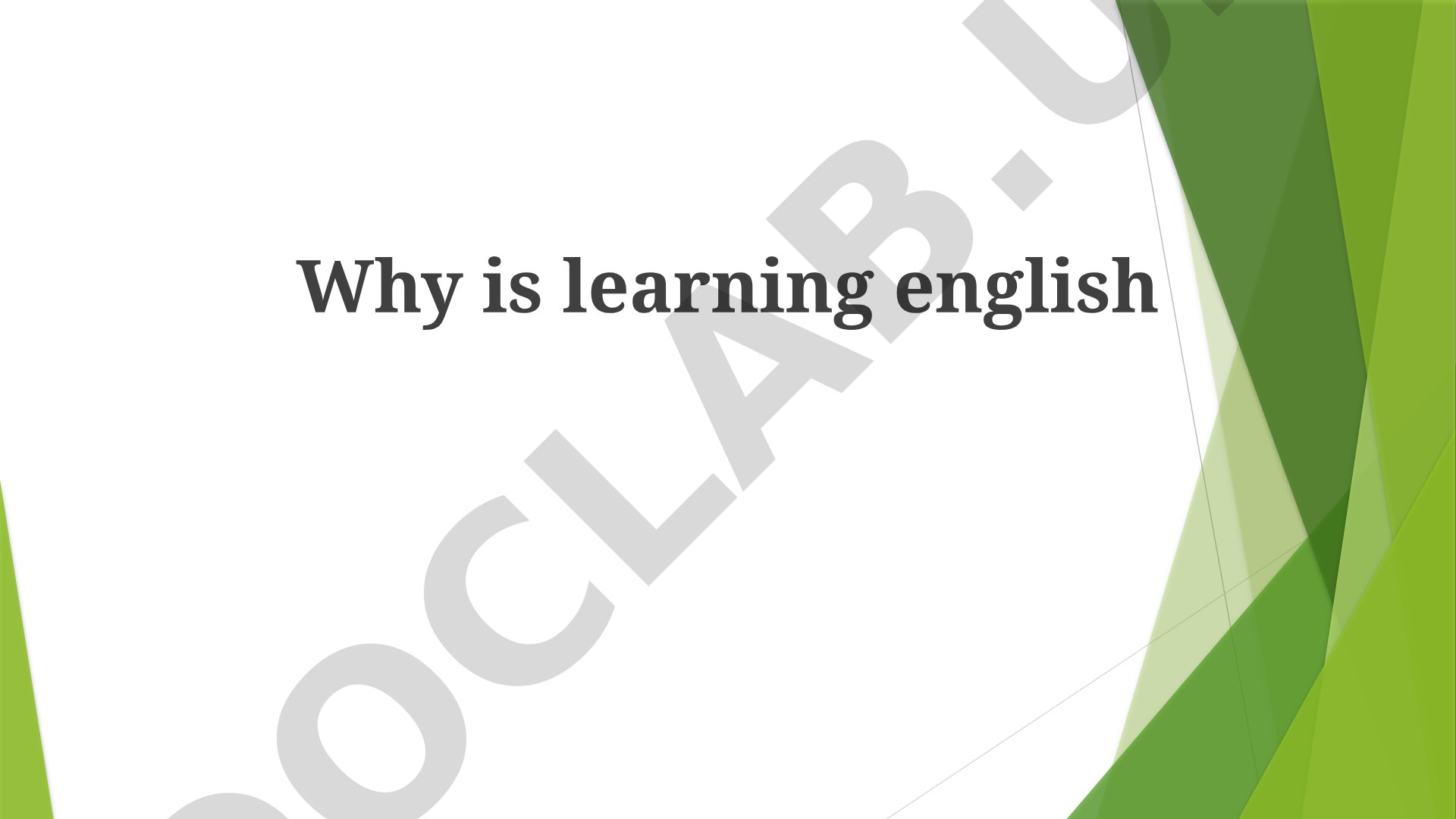 Why is learning English