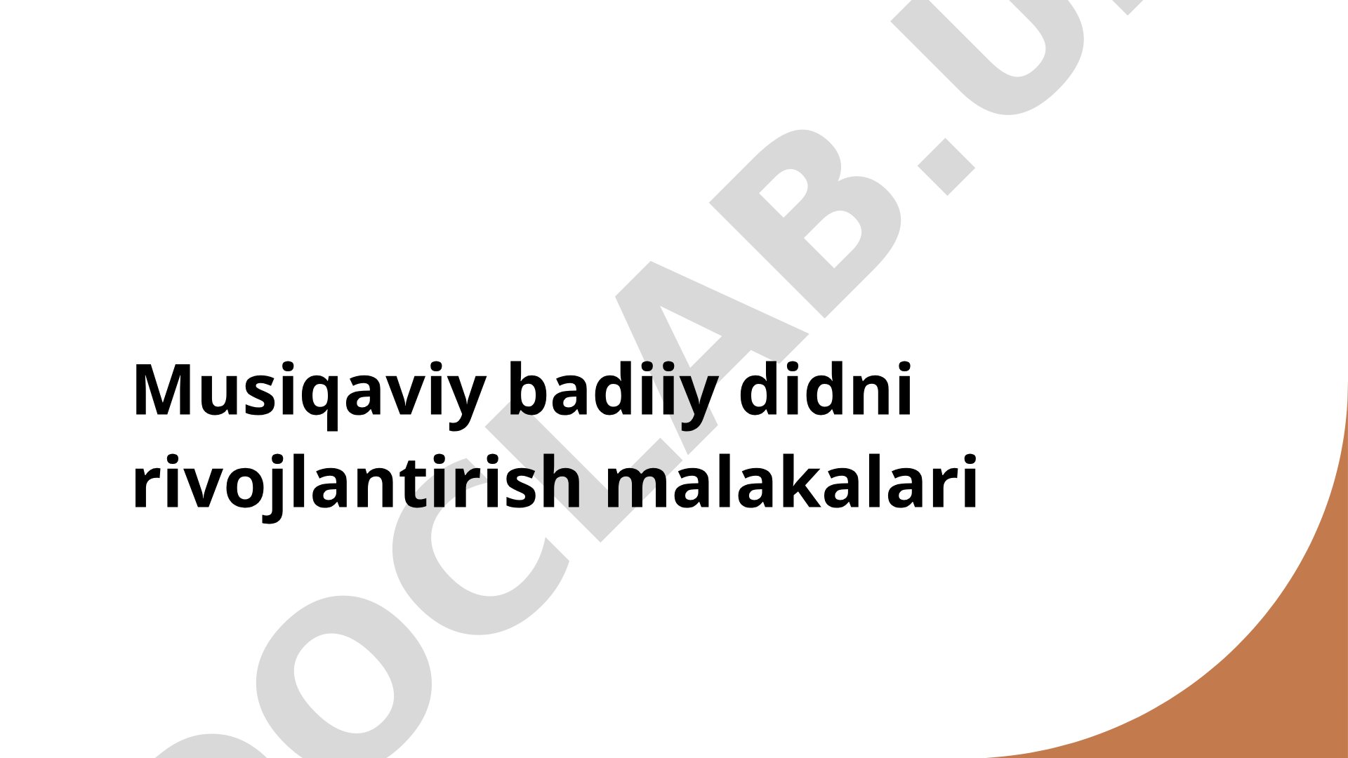 Musiqaviy badiiy didni rivojlantirish malakalari