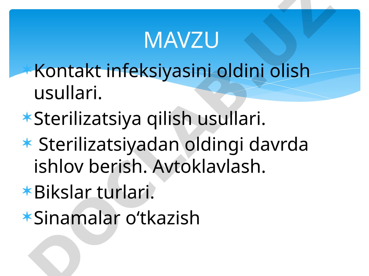 Kontakt infeksiyasini oldini olish usullari