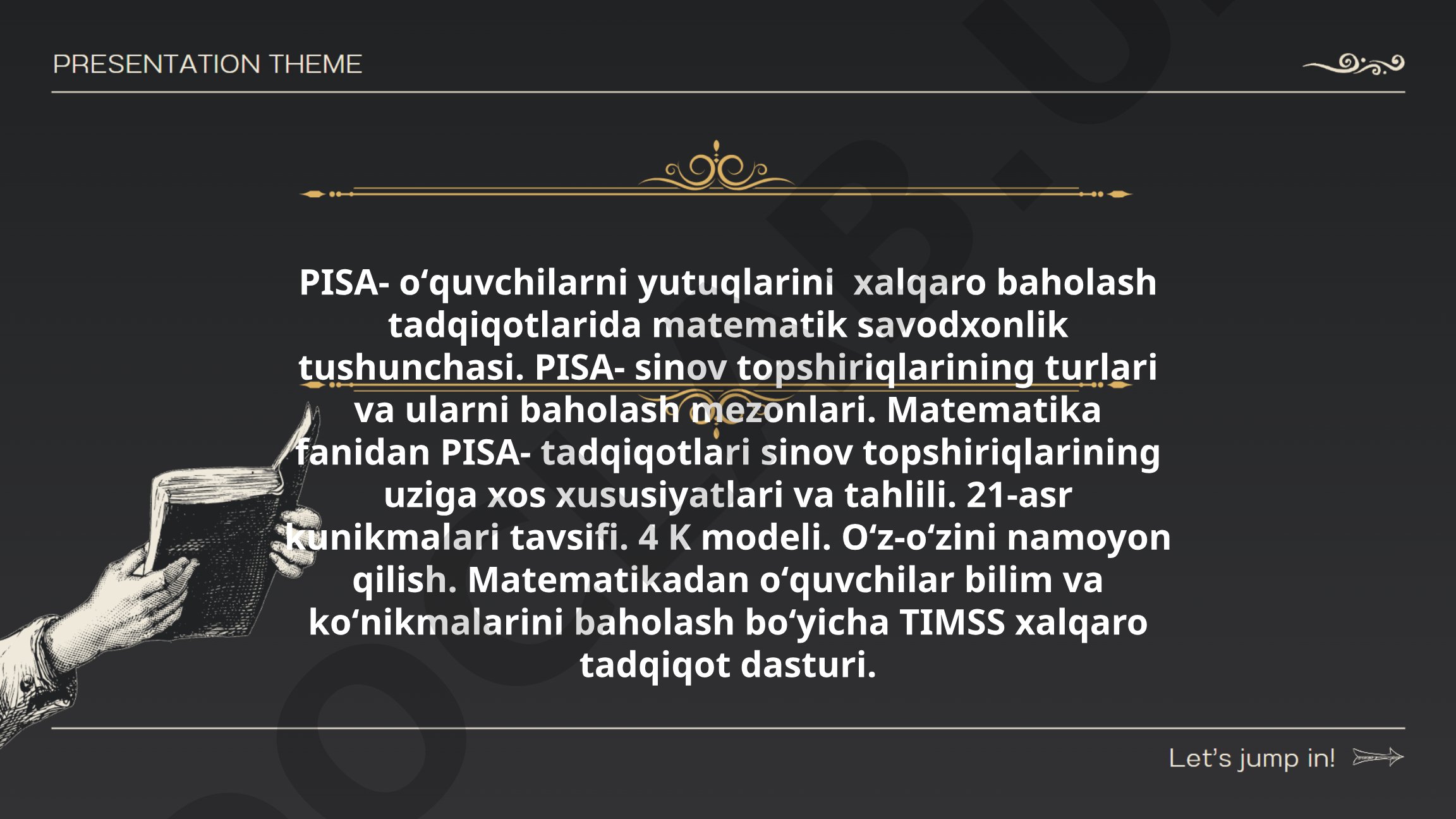 PISA va TIMSS tadqiqotlarida matematik savodxonlik