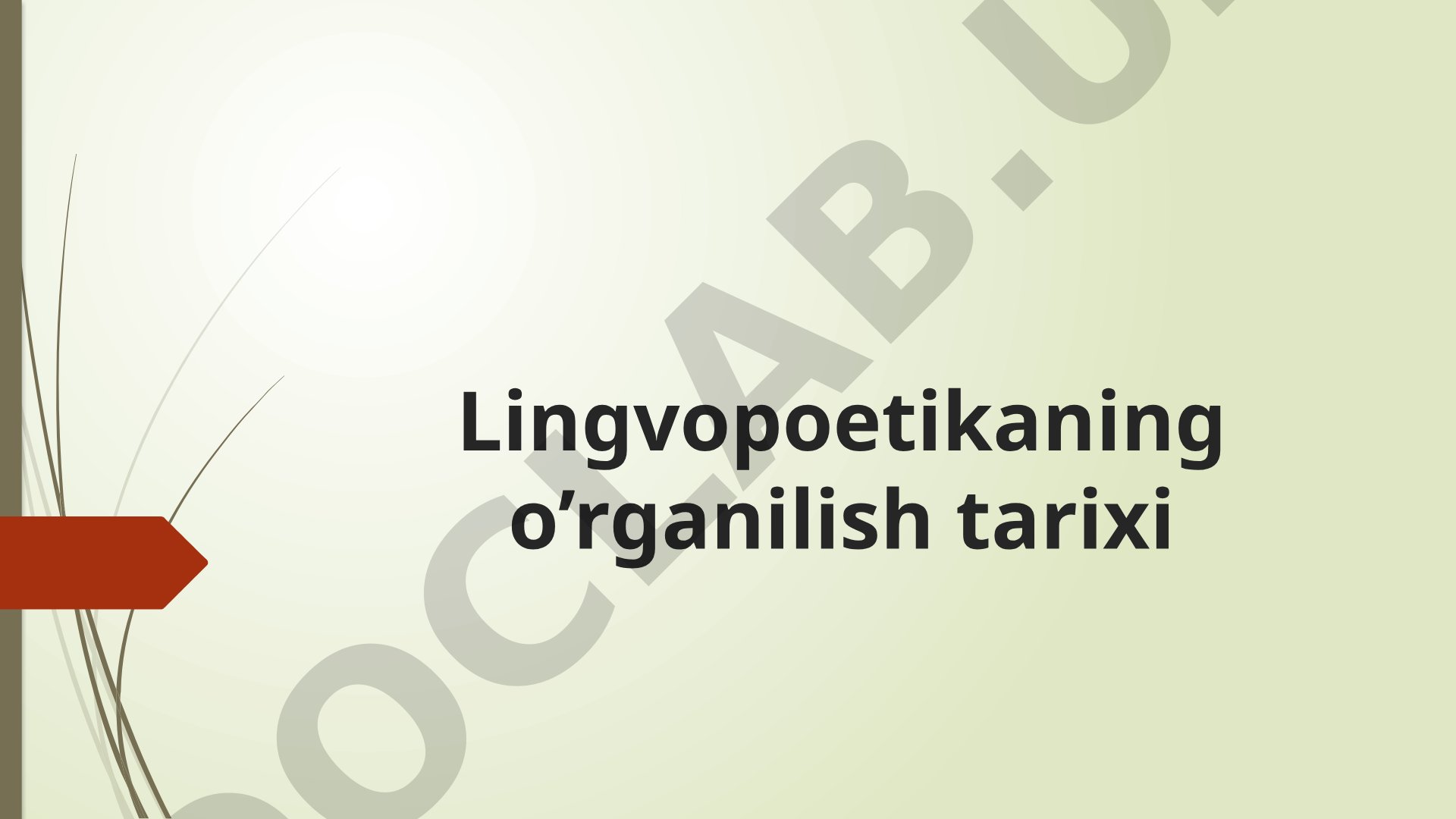 Lingvopoetikaning o'rganilish tarixi