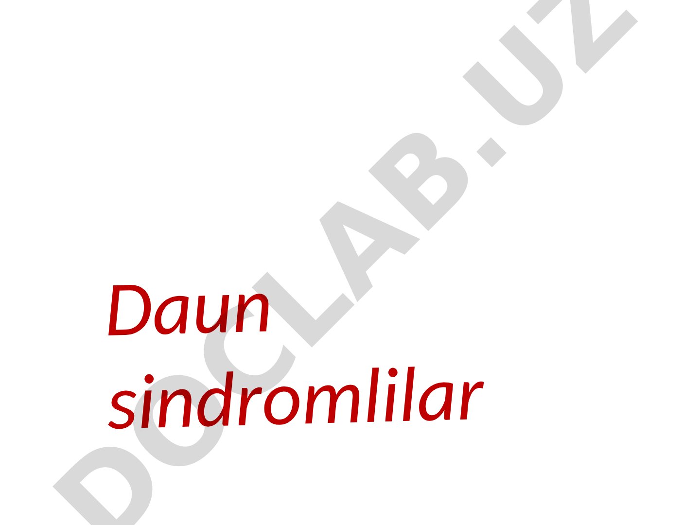 Daun sindromlilar Shershevskiy terner Klaynfilter sindromi