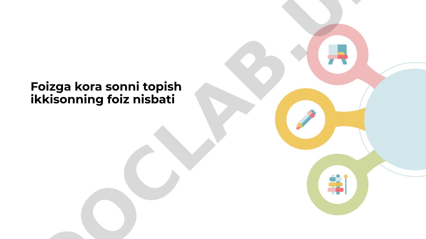 Foizga kora sonni topish ikkisonning foiz nisbati