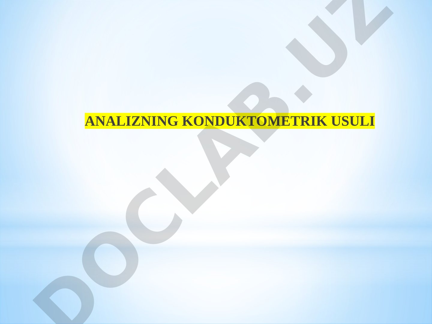 Analizning konduktometrik usuli