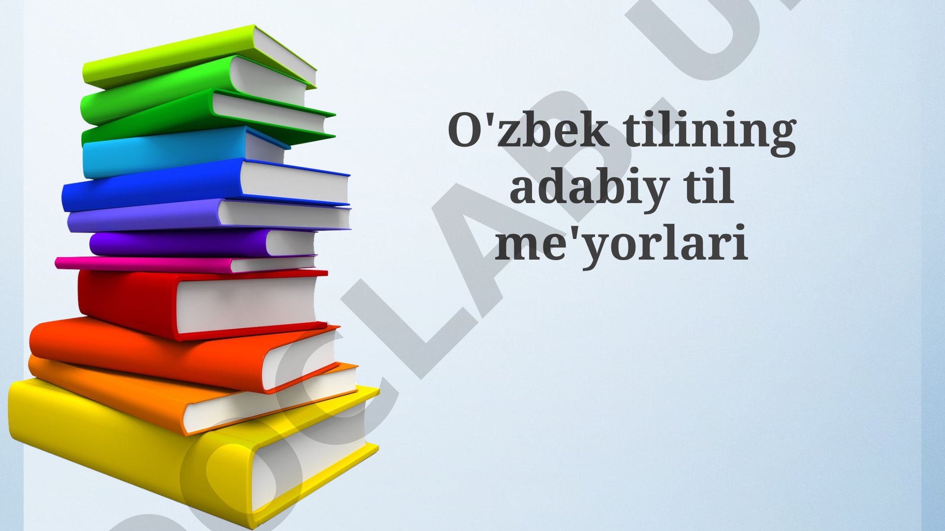 O'zbek tilining adabiy til me'yorlari