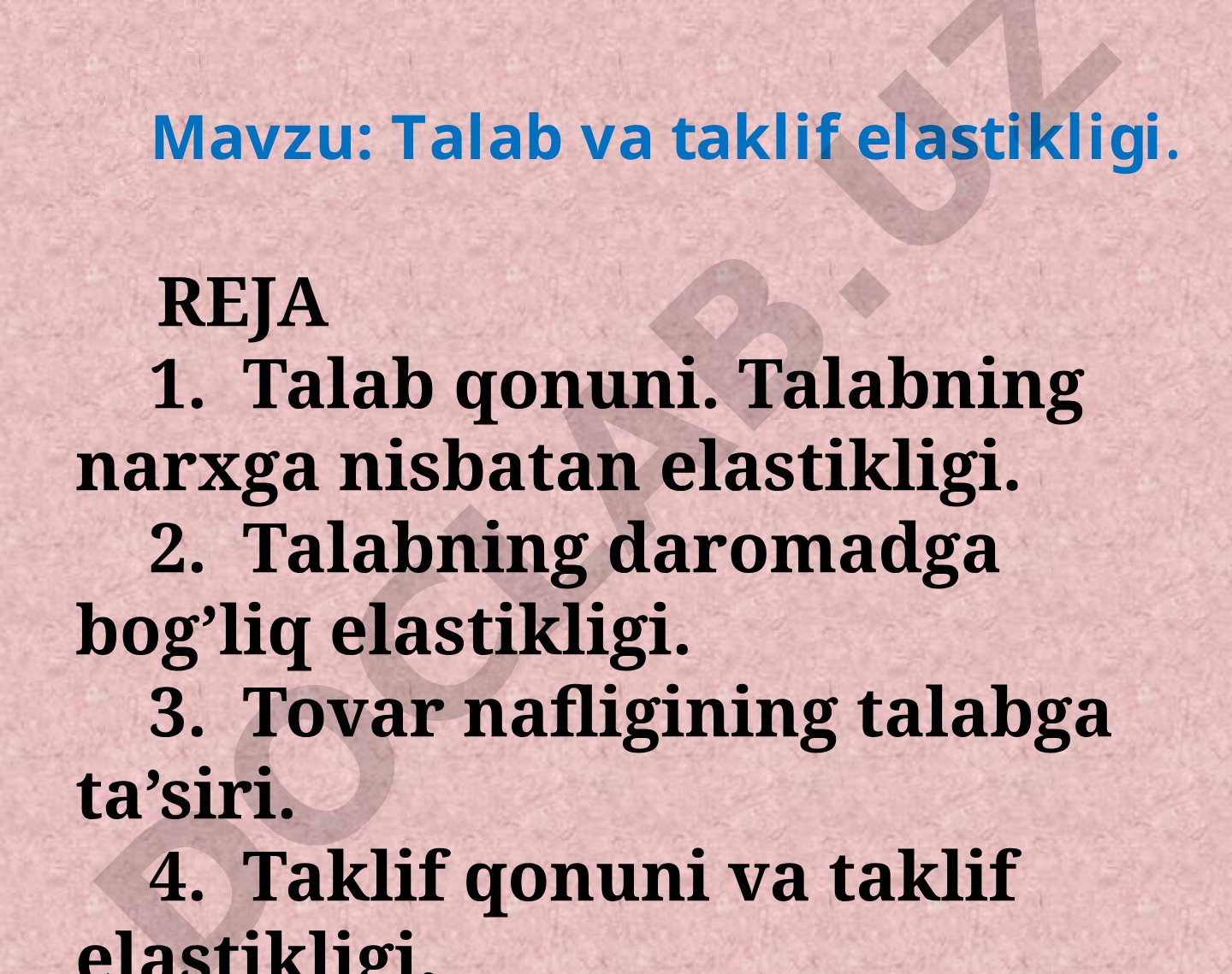 Talab va taklif elastikligi