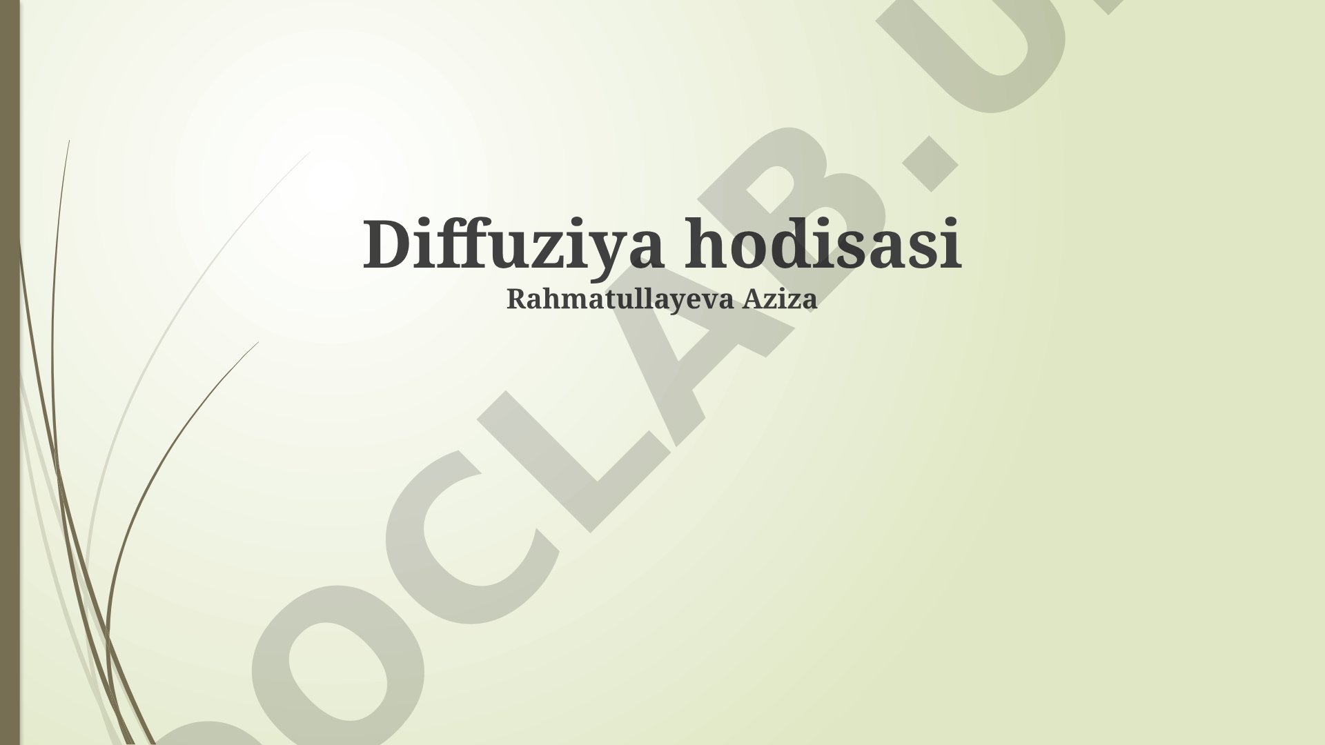 Diffuziya hodisasi