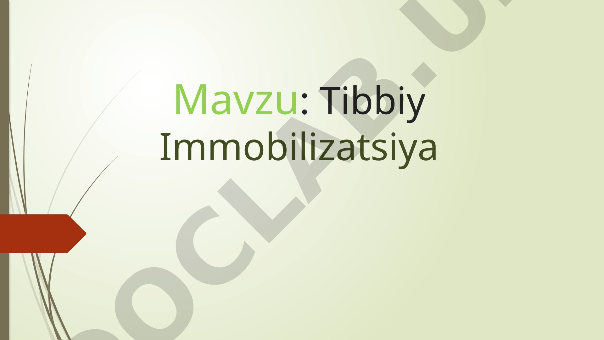 Tibbiy Immobilizatsiya Desmurgiya
