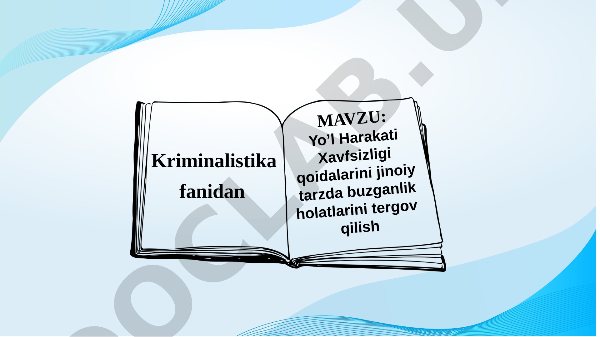 Yo'l Harakati Xavfsizligi qoidalarini jinoiy tarzda buzganlik holatlarini tergov qilish