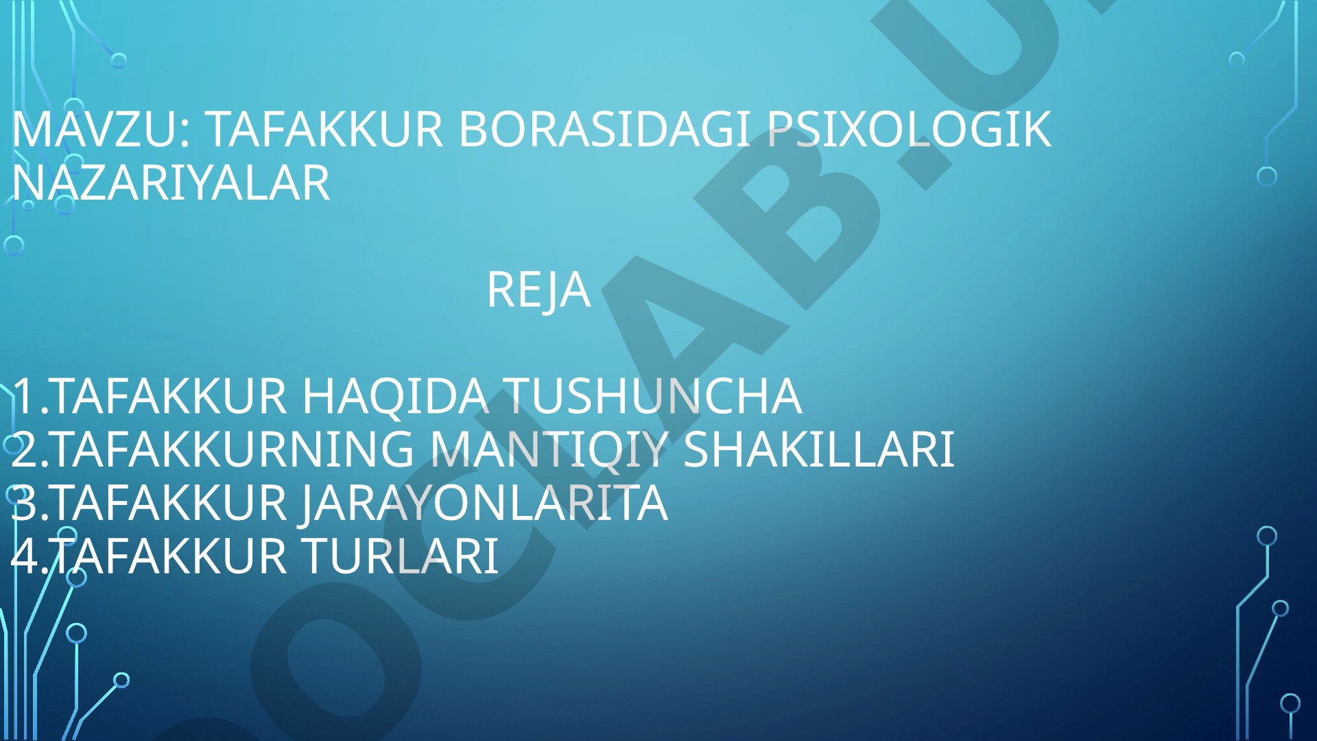 Tafakkur borasidagi psixologik nazariyalar