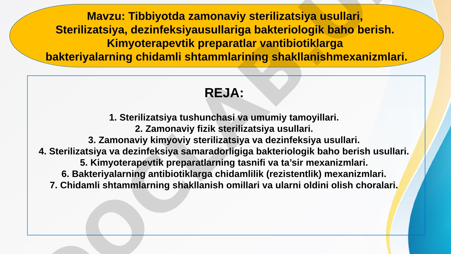 Tibbiyotda zamonaviy sterilizatsiya usullari