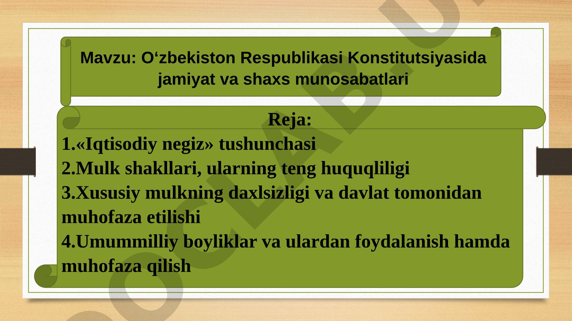 O‘zbekiston Respublikasi Konstitutsiyasida jamiyat va shaxs munosabatlari