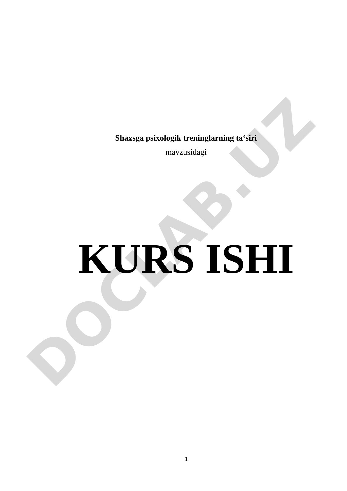 Shaxsga psixologik treninglarning ta'siri