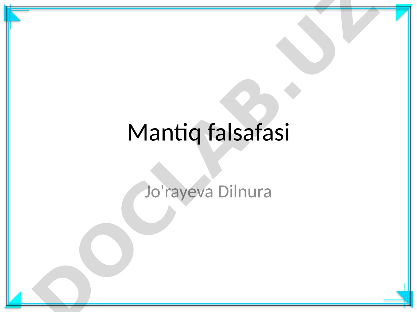 Mantiq falsafasi