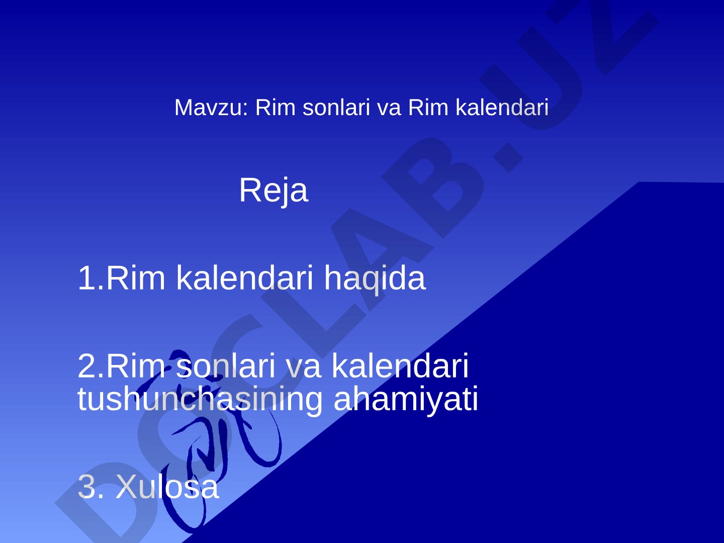 Rim sonlari va Rim kalendari