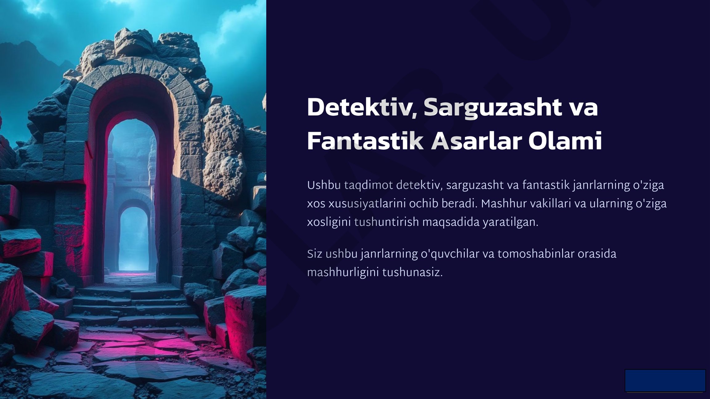 Detektiv, sarguzasht va fantastik asarlar olami