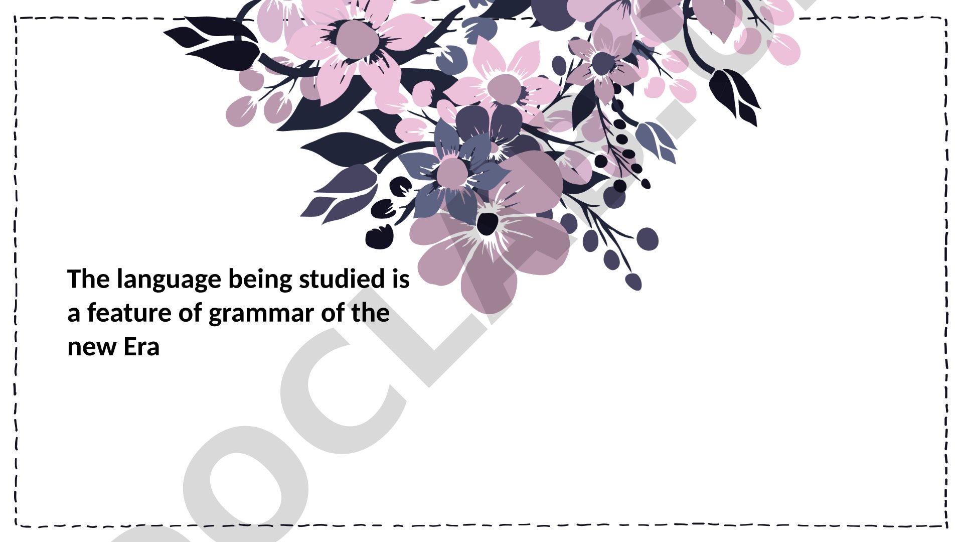 Grammar of the New Era