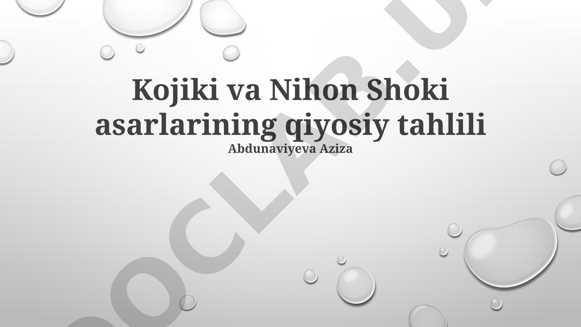Kojiki va Nihon Shoki asarlarining qiyosiy tahlili