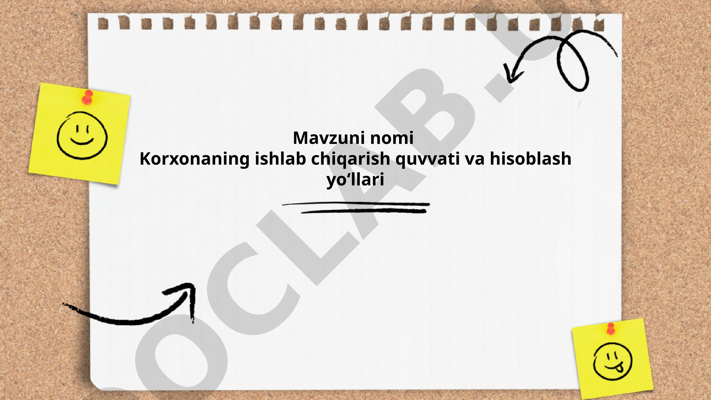 Korxonaning ishlab chiqarish quvvati va hisoblash yo'llari