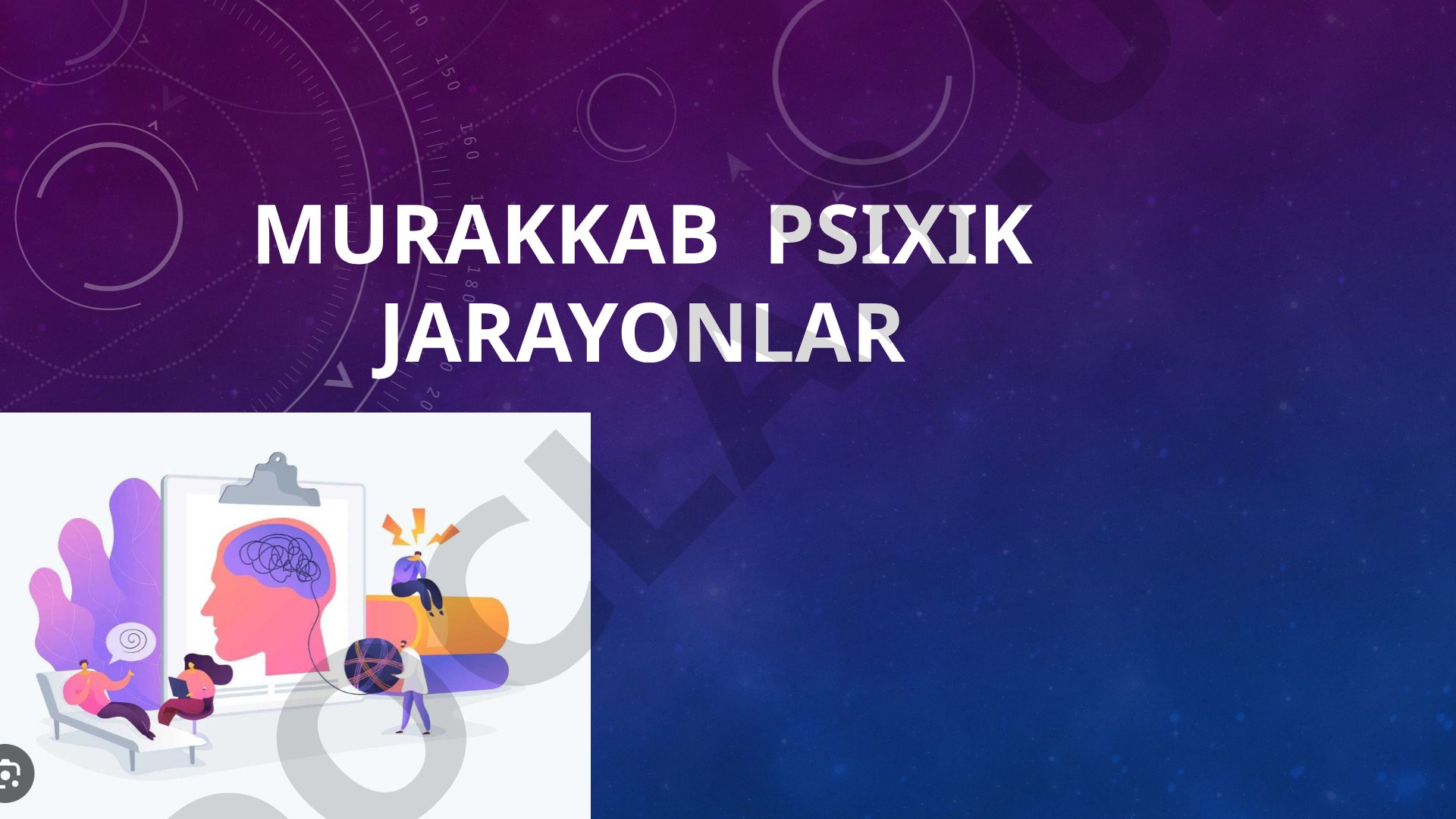 Murakkab psixik jarayonlar: diqqat, xotira, tafakkur haqida tushuncha
