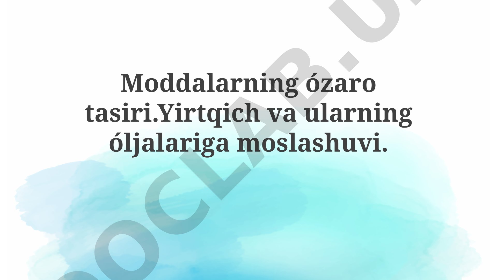 Moddalarning o'zaro ta'siri. Yirtqich va ularning o'ljalariga moslashuvi