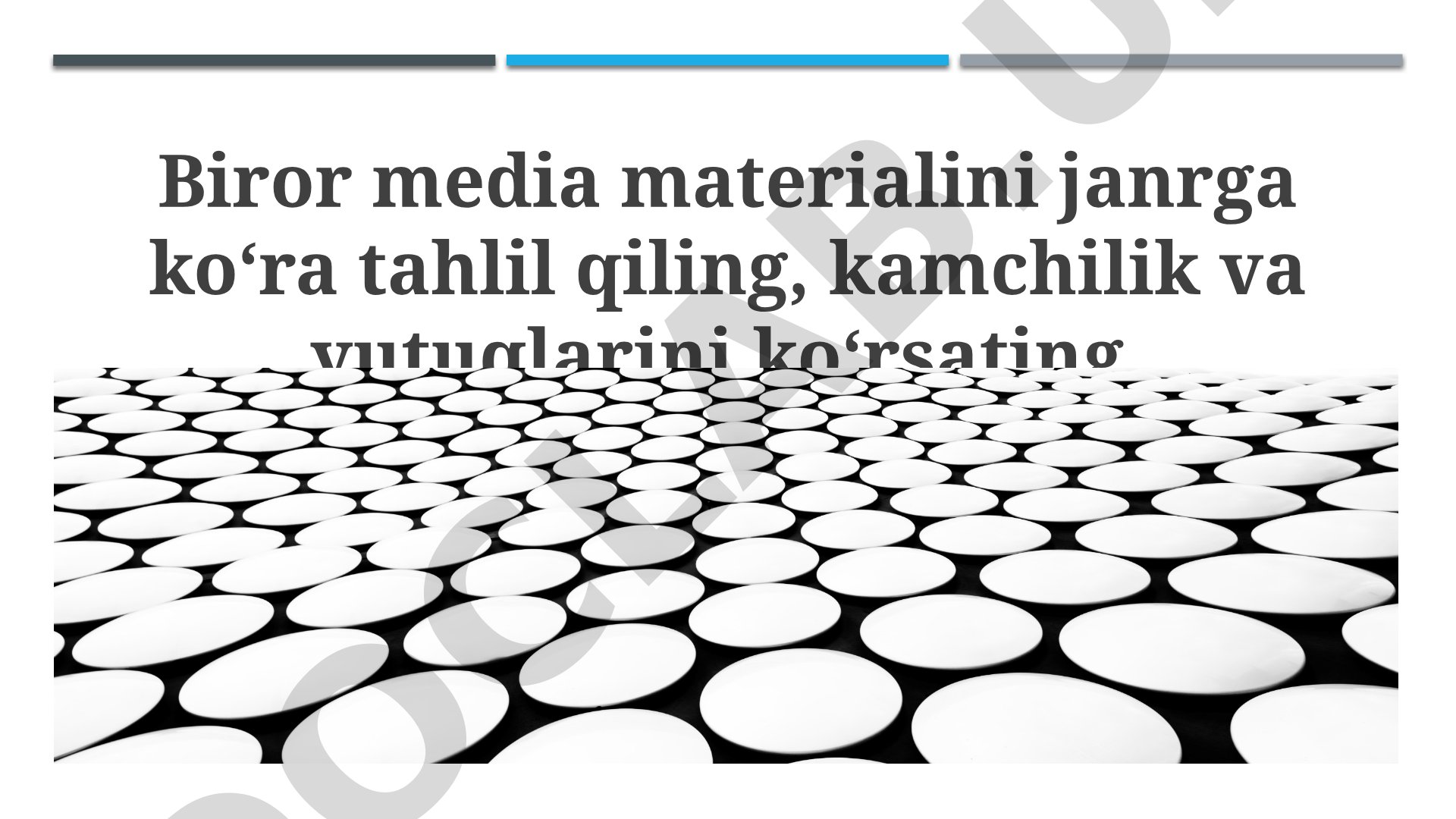 Media materialini janrga ko‘ra tahlil qilish