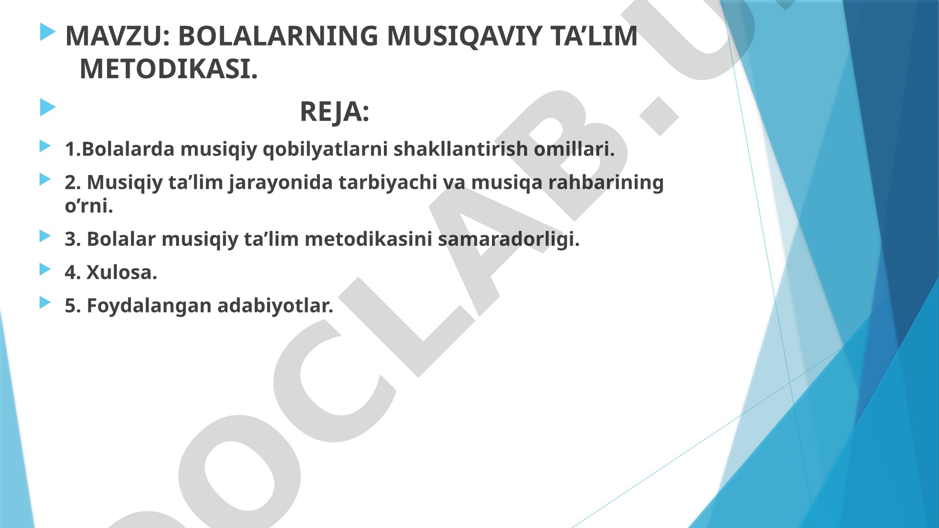 Bolalarning musiqiy ta'lim metodikasi