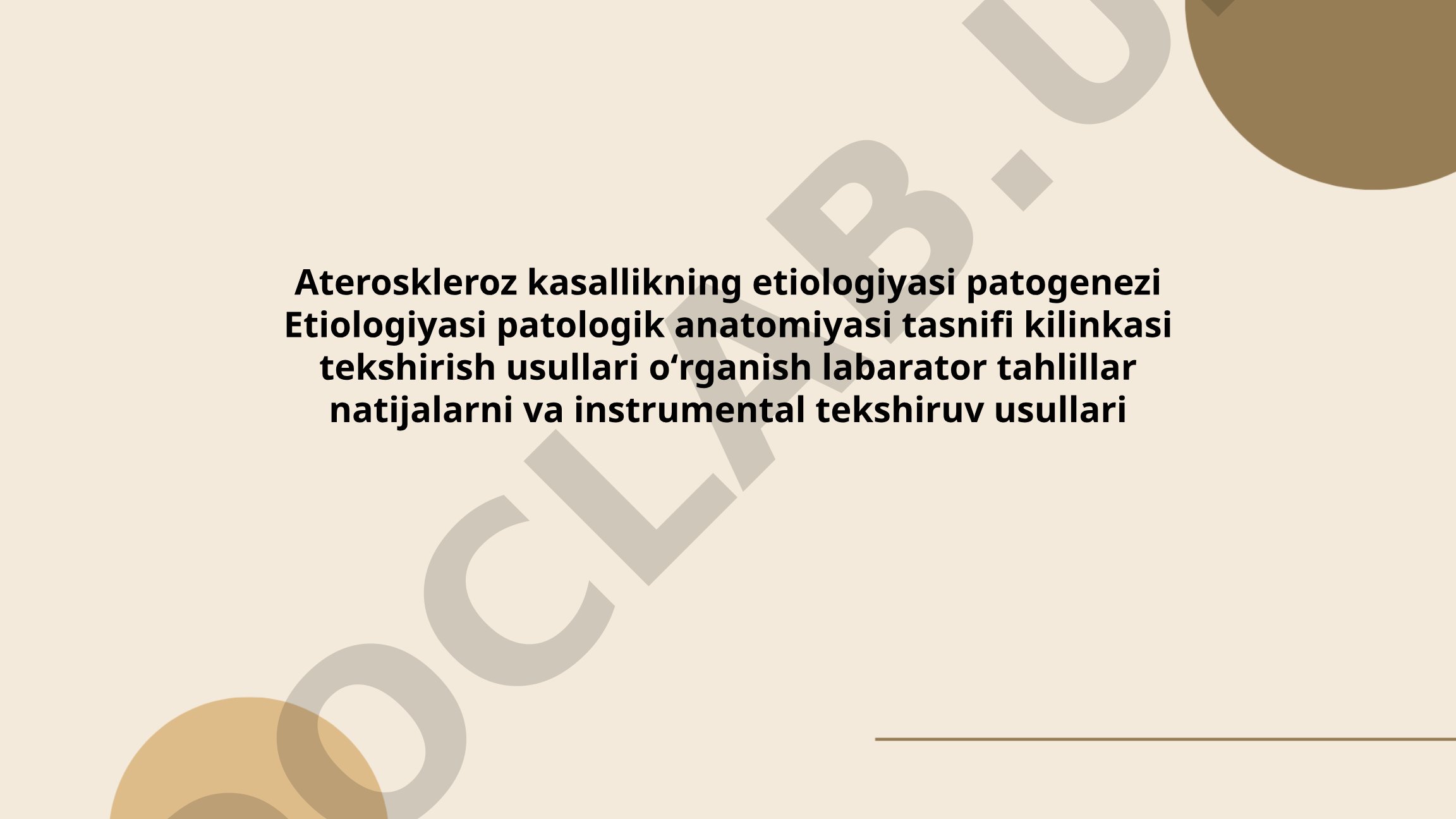 Ateroskleroz kasallikning etiologiyasi patogenezi