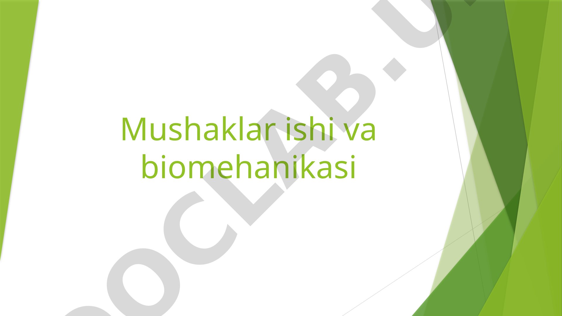 Mushaklar ishi va biomehanikasi