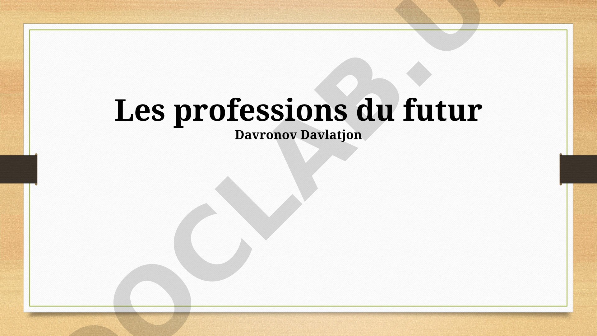 Les professions du futur